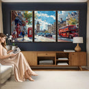 London Street Canvas Wall Art — Big Ben Red Bus Print | Oil by MyGreatCanvas | Canvas Wall Art Prints | Photo Prints & Wall Decor