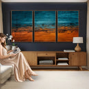 Teal Orange Abstract Wall Art Canvas Print Modern Large by MyGreatCanvas | Canvas Wall Art Prints | Photo Prints & Wall Decor