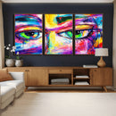 Colorful Abstract Face Wall Art Canvas Print – Modern Pop by MyGreatCanvas | Canvas Wall Art Prints | Photo Prints & Wall Decor