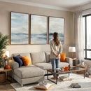 Abstract Coastal Landscape Wall Art Canvas Print – Soft Blue