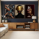 Luxury Fashion Wall Art Canvas Print Set of 3, Gold Jewelry by MyGreatCanvas | Canvas Wall Art Prints | Photo Prints & Wall Decor