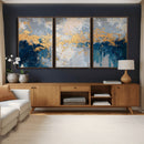 Blue Gold Abstract Large Framed Canvas Wall Art, Modern by MyGreatCanvas | Canvas Wall Art Prints | Photo Prints & Wall Decor