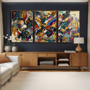 Geometric Abstract Wall Art Canvas Print, Orange Blue by MyGreatCanvas | Canvas Wall Art Prints | Photo Prints & Wall Decor