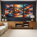 Geometric Abstract Wall Art Canvas Print, Orange Blue by MyGreatCanvas | Canvas Wall Art Prints | Photo Prints & Wall Decor