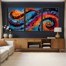 Geometric Abstract Wall Art Canvas Print, Orange Blue by MyGreatCanvas | Canvas Wall Art Prints | Photo Prints & Wall Decor