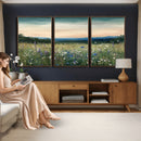 Wildflower Meadow Oil Painting Canvas — Daisy Lavender