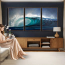 Ocean Wave Canvas Wall Art, Dramatic Teal Blue Seascape Oil by MyGreatCanvas | Canvas Wall Art Prints | Photo Prints & Wall Decor