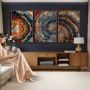Tree Ring Canvas Wall Art, Wood Cross Section Triptych by MyGreatCanvas | Canvas Wall Art Prints | Photo Prints & Wall Decor