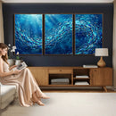 School of Fish Canvas Print | Blue Ocean Underwater Wall Art by MyGreatCanvas | Canvas Wall Art Prints | Photo Prints & Wall Decor
