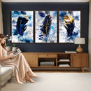 Feather Canvas Wall Art Navy Blue Gold Watercolor Abstract by MyGreatCanvas | Canvas Wall Art Prints | Photo Prints & Wall Decor