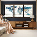 Watercolor World Map Canvas Wall Art Print – Abstract by MyGreatCanvas | Canvas Wall Art Prints | Photo Prints & Wall Decor
