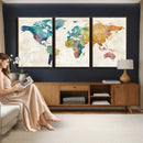 Watercolor World Map Canvas Wall Art Print – Abstract by MyGreatCanvas | Canvas Wall Art Prints | Photo Prints & Wall Decor
