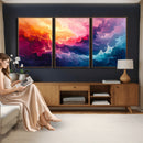 Colorful Abstract Canvas Wall Art Print, Vibrant Popup Color Art Print