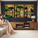 Gustav Klimt Golden Cityscape Wall Art Canvas Print,