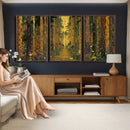Gustav Klimt Style Forest Canvas Wall Art, Golden Forest Path Floral Art Nouveau Print, Enchanted Woodland Decor by MyGreatCanvas | Canvas Wall Art Prints | Photo Prints & Wall Decor