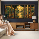 Gustav Klimt Style Forest Canvas Wall Art, Golden Forest Path Floral Art Nouveau Print, Enchanted Woodland Decor by MyGreatCanvas | Canvas Wall Art Prints | Photo Prints & Wall Decor