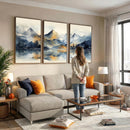 Lake Abstract Mountain Wall Art Canvas Print
