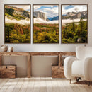 Half Dome Yosemite Canvas Wall Art – Majestic Triptych