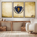 Massachusetts Flag Wall Art Canvas Print