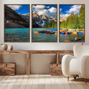Moraine Lake 3-Panel Wall Art, Majestic Mountain and Lake by MyGreatCanvas | Canvas Wall Art Prints | Photo Prints & Wall Decor