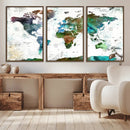 Modern Watercolor World Map Canvas Wall Art – Framed by MyGreatCanvas | Canvas Wall Art Prints | Photo Prints & Wall Decor