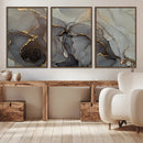 Gray Marble Fluid Wall Art – Modern Abstract Canvas Print