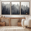 Misty Forest Canvas Wall Art – Monochrome Triptych Pine Tree by MyGreatCanvas | Canvas Wall Art Prints | Photo Prints & Wall Decor