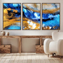 Blue Orange Marble Fluid Effect Canvas Wall Art Print by MyGreatCanvas | Canvas Wall Art Prints | Photo Prints & Wall Decor