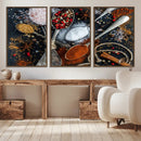 Spices and Seasonings Canvas Wall Art – Colorful Triptych by MyGreatCanvas | Canvas Wall Art Prints | Photo Prints & Wall Decor