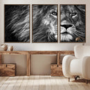 Black and White Lion Canvas Wall Art Print – Wildlife by MyGreatCanvas | Canvas Wall Art Prints | Photo Prints & Wall Decor