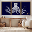 Blue Octopus Wall Art Canvas Print by MyGreatCanvas | Canvas Wall Art Prints | Photo Prints & Wall Decor