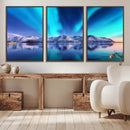 Northern Lights above Mountain Wall Art, Northern Lights