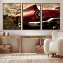 Red Classic Car Wall Art Canvas Print