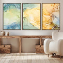 Green and Yellow Marble Fluid Effect Wall Art, Green and