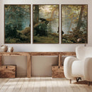 Grizzly Bear Cubs Wall Art Canvas Print
