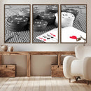 Poker Game Cards Wall Art Canvas, Multi Panel Wall Art