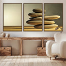 Fluvial Zen Stones Canvas Wall Art Print