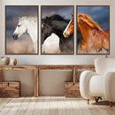 Animal Wall Art Three Horses Farmhouse Art Canvas, Framed by MyGreatCanvas | Canvas Wall Art Prints | Photo Prints & Wall Decor