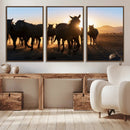 Horse Herd Wall Art Animal Canvas Print