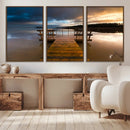 Serene Lake Pier at Sunset Canvas Print | Landscape Canvas