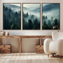 Captivating Misty Forest Wall Art Premium Canvas Print a