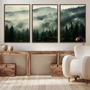 Captivating Misty Forest Wall Art Premium Canvas Print a