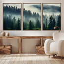 Captivating Misty Forest Wall Art Premium Canvas Print a