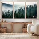 Captivating Misty Forest Wall Art Premium Canvas Print,