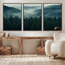 Captivating Misty Forest Wall Art Premium Canvas Print,