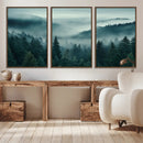 Captivating Misty Foggy Forest Wall Art Premium Canvas Print