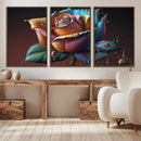 Abstract Rose Wall Art Canvas Print