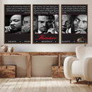 Thinker Quintet Canvas Wall Art – Martin, Obama, Malcolm X,