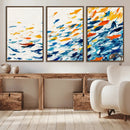 Abstract Fish Shoal Wall Art Canvas Print, Colorful Fish