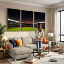 Yankee Stadium Night Game Triple Canvas, Yankee Stadium